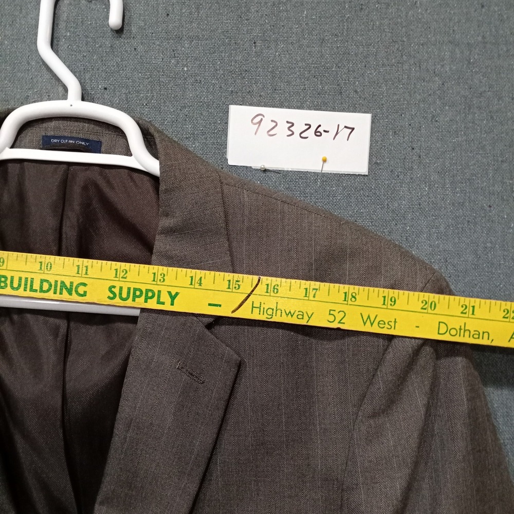 Saddlebred Mens Brown Herringbone Two Button Blazer Sport Coat 46R - Picture 7 of 10